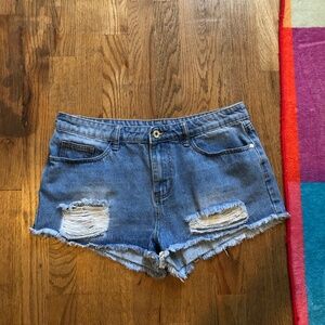 Jean Shorts Womens Medium 95% Cotton SHEIN Distressed
